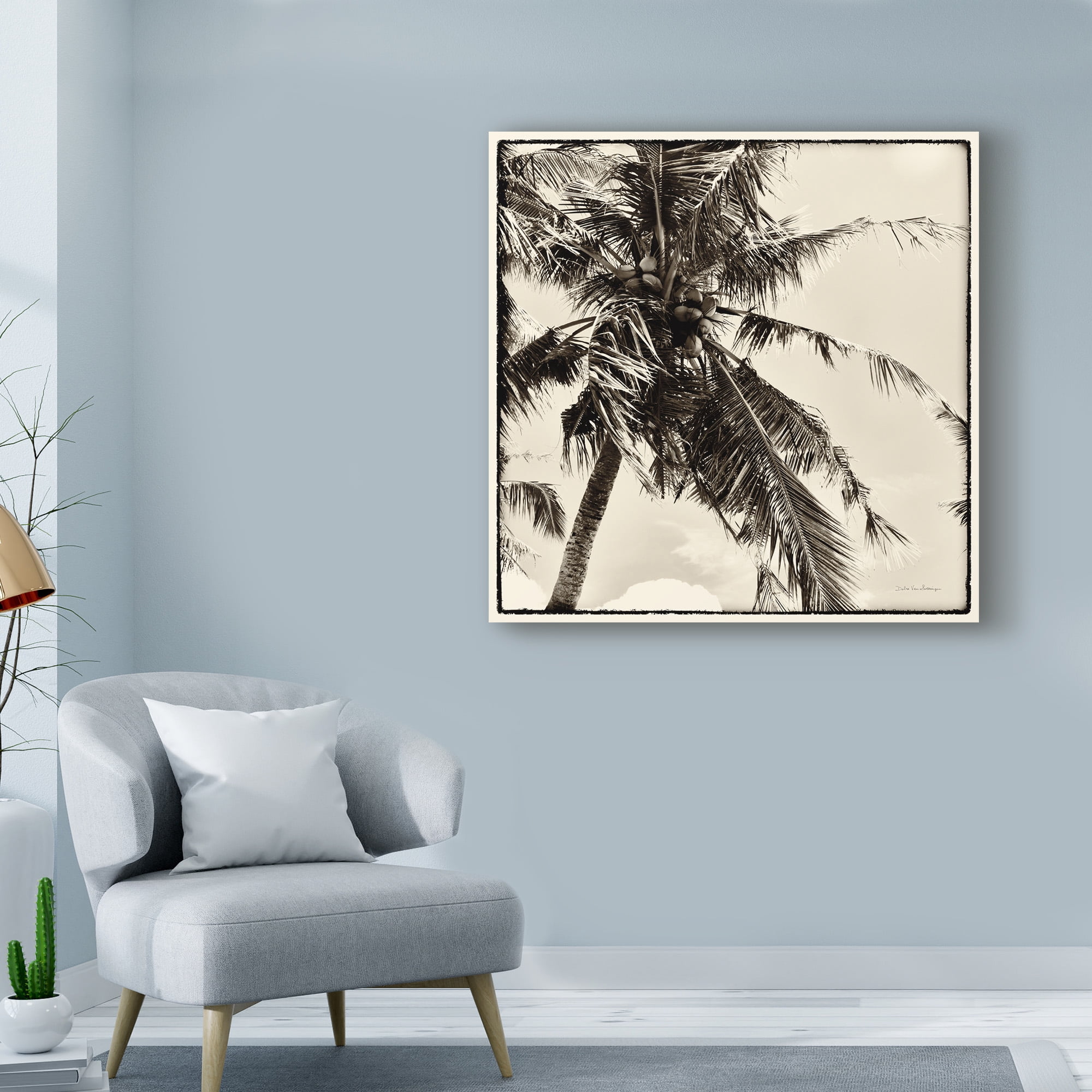 Trademark Fine Art 'Palm Tree Sepia II' Canvas Art by Debra Van Swearingen