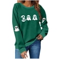 thumbnail image 3 of Yxbdin Crew Neck Sweatshirts Women Graphic Halloween Sweatshirt Funny Ghost Print Fall Pullover Casual Long Sleeve Tops Holiday Daily Wear, 3 of 5