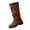 Brown, variant on Knee High Boots for Women Slouchy Round Toe Faux Suede Thick-Soled Boots Comfortable Pull-On Fall Winter Wide Calf Walking Tall Boots
