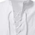 thumbnail image 6 of Renaissance Costume Men, Mens Pirate Costume, Medieval Costume Men, Pirate Costume Men, Medieval Lace Up Shirt Renaissance Pirate Top Stand Collar Long Sleeve Cotton for Renaissance Fair, Green XL, 6 of 7