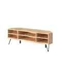 thumbnail image 2 of Reclaimed Wood Corner Media Stand with 6 compartments, Natural Brown and Black- Saltoro Sherpi, 2 of 2