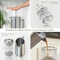 thumbnail image 3 of 1L Stainless Steel French Press Coffee Maker, French Press with Triple Filter, French Press with Keep Warm and Steel Plunger, Double Wall Insulation, Silver Coffee Maker, 3 of 5