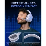 Captain 700 Pro 2.4GHz Wireless Gaming Headset for PS4/PS5/Switch/PC, Wireless gaming Headphones with Noise-Canceling Flip Mic, 3.5mm Wired Mode for Xbox Series,LED Light,White