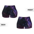 thumbnail image 6 of Yiaed Galactic Wolf Stare Print Women's Athletic Shorts Running Shorts Sporty Short High Waisted Elastic Workout Shorts for Yoga Gym Running & Sports -X-Large, 6 of 8