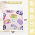 thumbnail image 2 of 3 PCS Cartoon Cassette Tapes Baby Muslin Washcloths, Cute Soft Absorbent Face Towel Burp Cloths Cotton Bath Wipes Infant Wash Cloth for Newborn Boys Girls, 2 of 7