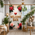 thumbnail image 4 of Welcome Back Floral Banner Backdrop for Weddings Birthdays Office Parties Events Home Decor Roses Heart Background Signage Display, 4 of 4