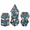 Gunmetal Teal Dragon, variant on DND Dice Set Polyhedral Metal Dragon RPG Dice 7 Pcs