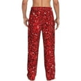 thumbnail image 3 of Daiia Men'S Red Glitter Pants,Bottoms Sleep Lounge,Pajama Pants,Pj Bottoms Drawstring And Pockets-Large, 3 of 9