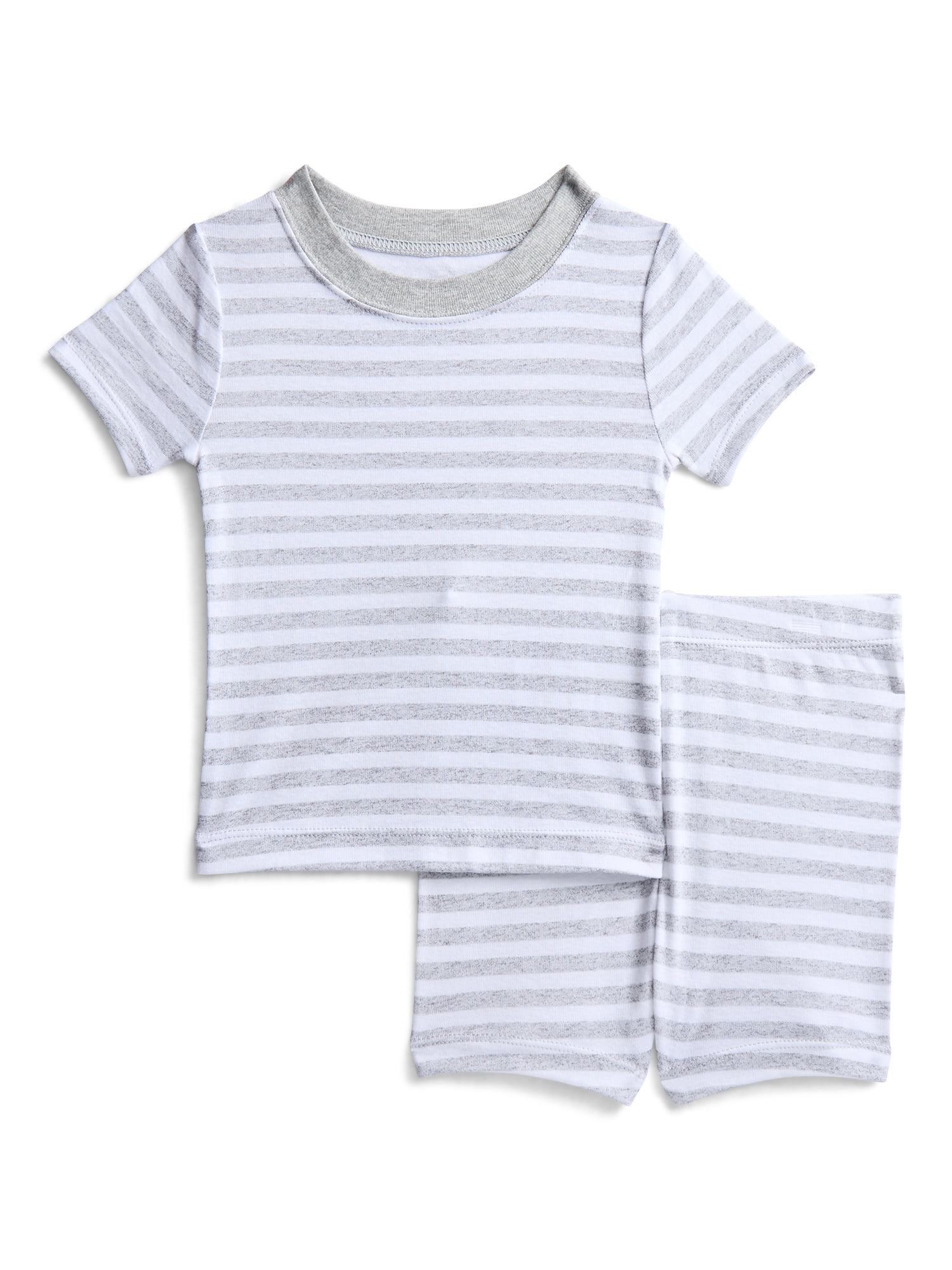 Wonder Nation Toddler Boys Short Sleeve Tee and Shorts Cotton Tight Fit Pajama Set, 4-Piece, Sizes 12M-5T