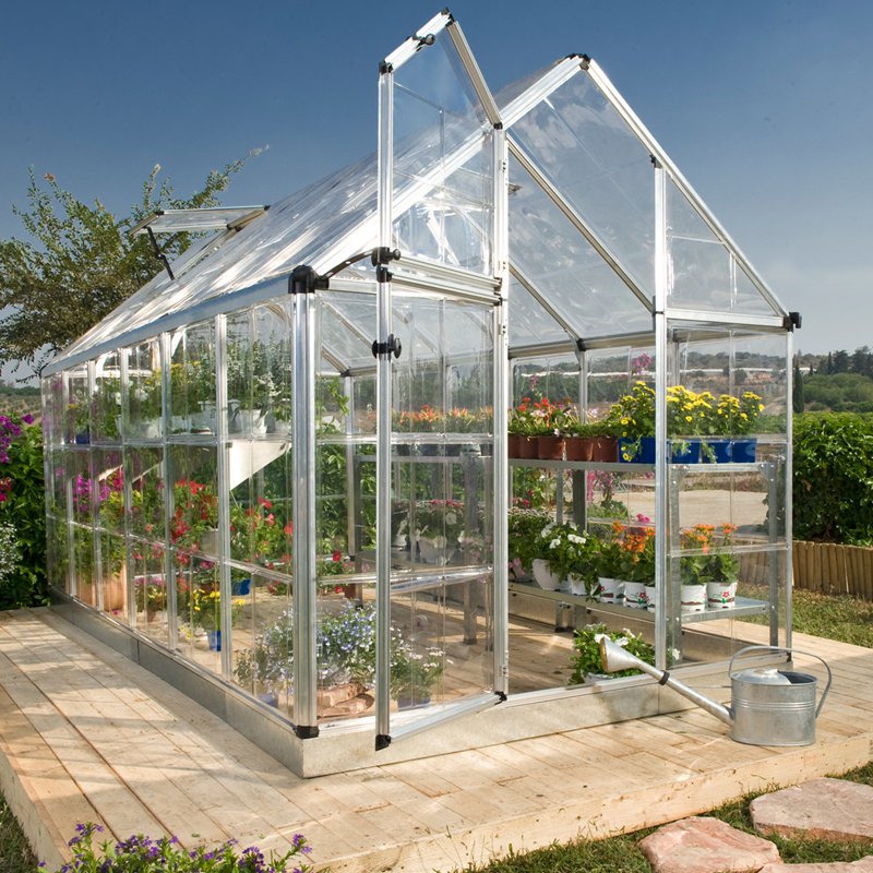 Snap and Grow Greenhouse, 6' x 16', Silver by Palram
