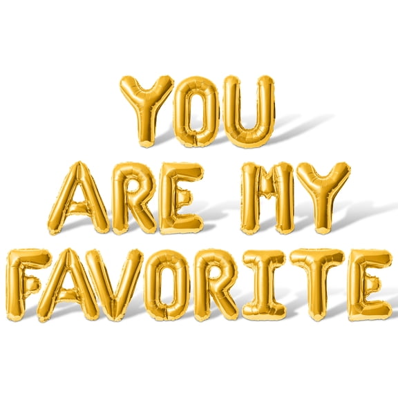 Letter Balloons - YOU ARE MY FAVORITE 16" Inch Alphabet Letters Foil Mylar Balloon Birthday Party Banner (Gold)
