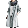 thumbnail image 1 of Veste Coupe-Vent Décontractée pour Femmes avec Boutons, Poches, Capuche, Coupe-Vent, Imperméable pour Randonnée en Plein Air, 1 of 2