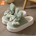 thumbnail image 4 of Zapatillas de algodón con lazo para otoño e invierno, zapatos de algodón informales peludos para interiores cálidos para mujer, Zapatillas de felpa de pvc para el hogar, 4 of 5
