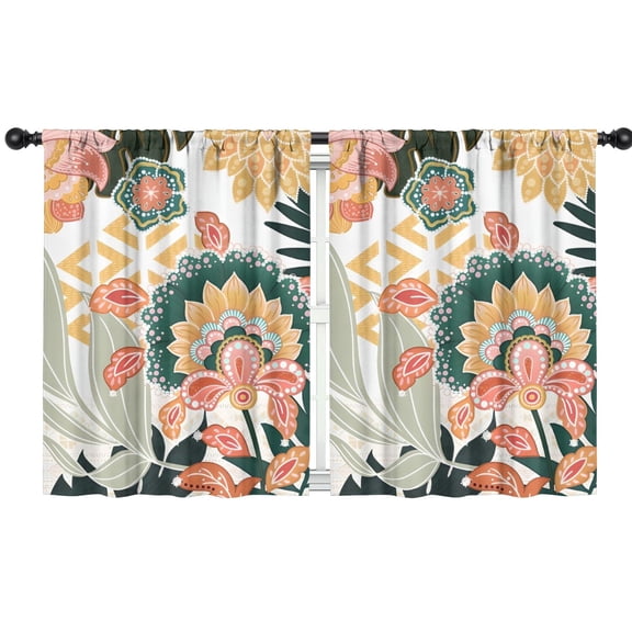 Blackout Kids Curtains,Tropical Pioneer Flower Pattern Childrens Insulated Curtains Set Of 2,Bedroom Essentials,Toddler Room Decor 42x54in(106x137cm)