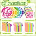 thumbnail image 3 of GEREMF-120 Pcs Hibiscus Party Plates Napkins Hawaiian Theme Tableware Set for Luau Table Decorations Supplies Tropical Dessert Plates Forks for Aloha Summer Beach Party, Serve 24 Guests, 3 of 4