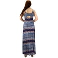 thumbnail image 2 of Peach Couture Women's Damask Spring and Summer Sleeveless Blouson Maxi Dress, 2 of 2