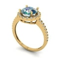 thumbnail image 2 of 1.8 ctw with Simulated Diamond Halo Accents Anniversary Ring for Women | Round Cut Blue Moissanite | Hyperallergenic Solid 14K Yellow Gold, 2 of 5