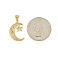 thumbnail image 3 of 14k Yellow Gold Moon and Star Pendant Charm, 3 of 8