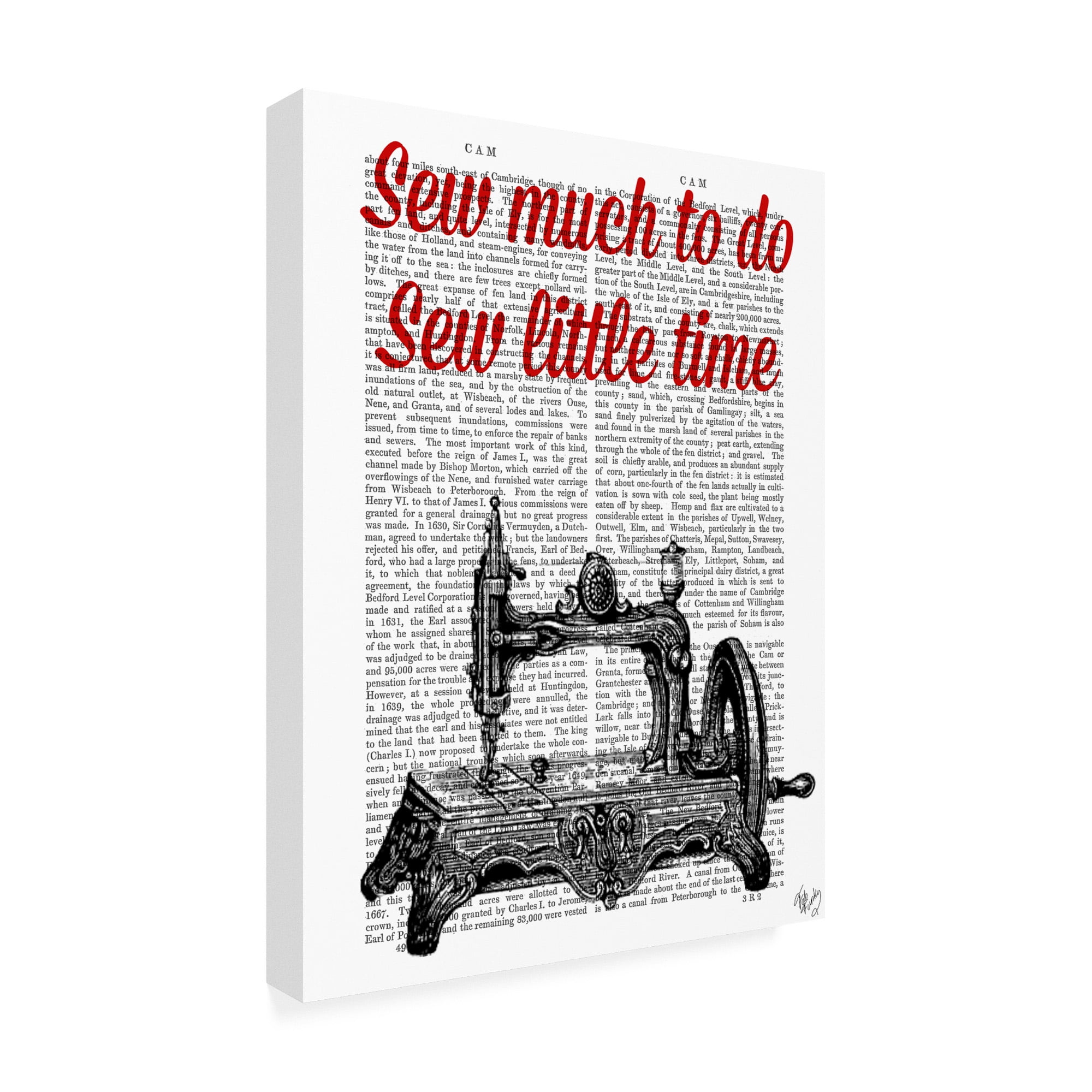 Trademark Fine Art 'Sew Little Time Illustration' Canvas Art by Fab Funky