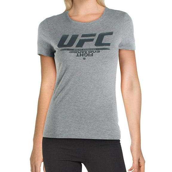 Reebok Womens UFC Logo Graphic T-Shirt, Grey, Small