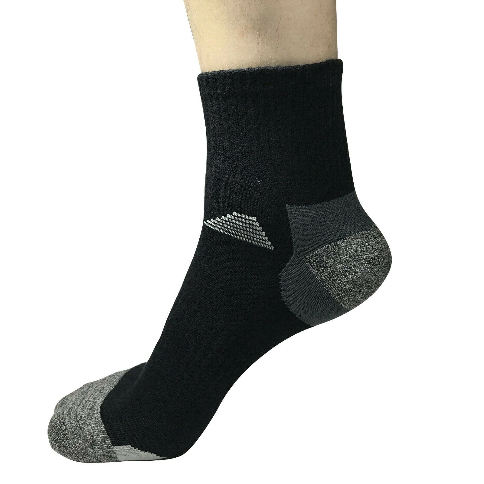B&Q 11 Pairs Mens Mid Cut Ankle Quarter Crew Athletic Breathable Sport Cotton Socks 6-12