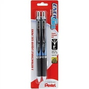Pentel Energel Retractable Liquid Gel Pens Fine 2/Pkg-Black