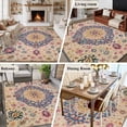 thumbnail image 5 of Non-Slip Rug Pad Rugs Retro Turkish Tradition Flower Rectangle Area Rugs 5x7Ft Soft Carpet Pads for Living Room Kids Room, Medieval Ethnic Pattern, 5 of 9