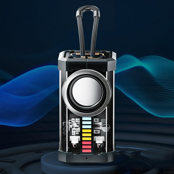 Hmsavn Transparent Mecha Style Wireless Bluetooth Audio Portable Outdoor Subwoofer Mini Speaker for Home/Outdoor/Party/Beach,Gift Ideas Electronics