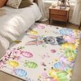 thumbnail image 4 of Kitchen Mats for Floor 3x5 Ft, Easter Rabbits Non Slip Area Rugs for Kitchen Bedroom Entryway, Weeping Pink Peach Eggs Vintage Beige Spring Washable Carpet Runner Rug Floor Mats for Bedroom, 4 of 8