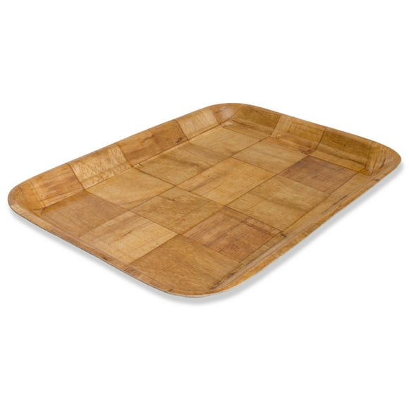 Crestware CWT1014 Woven Wood Rectangle Tray 10 by 14"" Brown