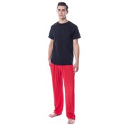 Intimo Men's 2 Piece Pajama Set Cotton/Poly Blend Jersey Knit Lounge Pants With Soft T-Shirt Top