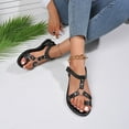 thumbnail image 6 of HAOTAGS Casual Summer Flat Sandals for Women,Round Toe Ankle Strap Walking Platform Sandals for Beach Black 5.5, 6 of 8