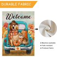 thumbnail image 2 of Welcome Fall Dog Cat Decorative Garden Flag, Autumn Truck Golden Retriever Puppy Kitty Kitten Home Yard Outdoor Decor, Thanksgiving Pumpkin Farmhouse Small Outside Decoration Double Sided 12x18, 2 of 6