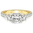 thumbnail image 3 of 2 Carat IGI Certified Cushion Shape Lab Grown Diamond Engagement Ring | 14K Yellow Gold | Tiara Three Stone Lab Diamond Ring | FG-VS1-VS2 Quality Friendly Diamonds, 3 of 5