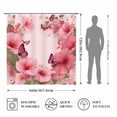 thumbnail image 3 of Pink Hibiscus Butterfly Shower Curtain, Floral Bathroom Curtain, Spring Decorative Bath Curtain for Tub Shower, 66x72in, 3 of 6