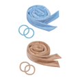 thumbnail image 1 of 2Pcs Heatless Curling Rod Headband with Scrunchies Blue and Coffee jinwen varilla rizadora sin calor, 1 of 8