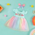 thumbnail image 2 of Vedolay Little Girl Dress Toddler Girls Fifties Summer Dress Blue Rainbow,Blue 2-3 Years, 2 of 5