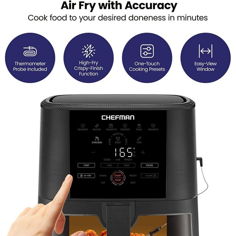 CHEFMAN Small Air Fryer Healthy Cooking, Nonstick, User Friendly and  Digital Touch Screen, w/ 60 Minute Timer & Auto Shutoff, Dishwasher Safe  Basket