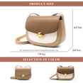 thumbnail image 5 of Women's Saddle Shoulder Bag Genuine Leather Flap Stitch Satchel Crossbody Outdoor Underarm Bag Classic Handbag Purse, 5 of 7