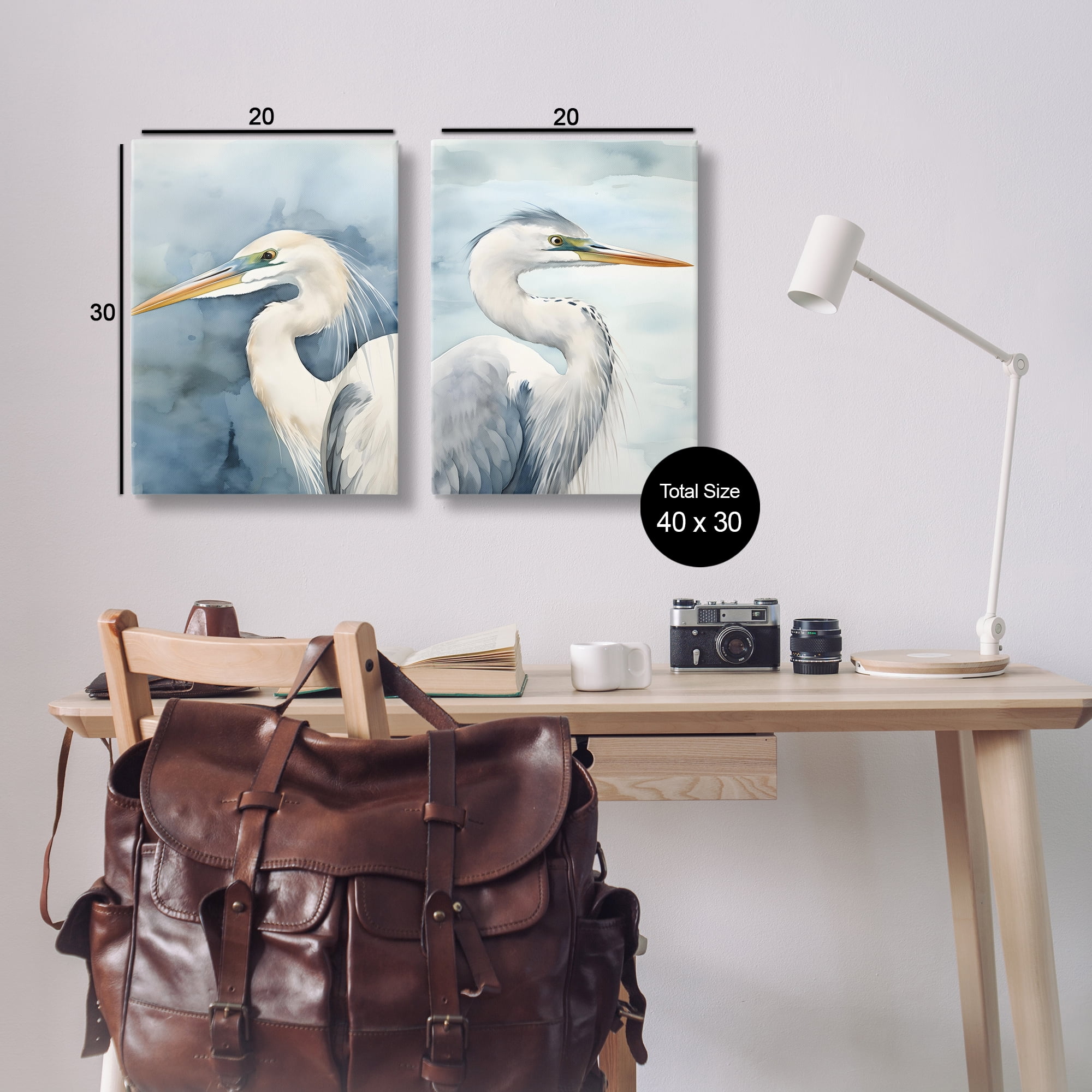 Stupell Industries Watercolor Detailed Beach Birds Animals Painting Wrapped Canvas Art Print Wall Art, 20 x 30, Set of 2