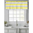 thumbnail image 4 of Valances for Windows Yellow Grey White Striped Rod Pocket Cafe Window Treatments Valance Curtains for Kitchen Bathroom Laundry Basement Windows 60"x18", 4 of 9