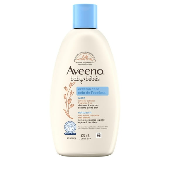Nettoyant pour le corps Aveeno Baby Soin de l’eczéma avec avoine naturelle et provitamine B5, nettoyant doux pour le corps de bébé n’irritant pas les yeux pour la peau sensible et sujette à l’eczéma,