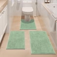 thumbnail image 4 of Vaukki 3 Piece Bathroom Rugs Set, Chenille Ultra Soft Non Slip Absorbent Bath Mats, Quick Dry Machine Washable Shaggy Bath Rugs with Contour Mat, Green, 4 of 9