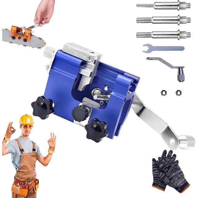 Chainsaw Sharpener, Portable Hand Crank Chainsaw Chain Sharpener Set, Chain Saw Sharpener Tool, Universal Chain Saw Blade Sharpening Tool, for Chain Sharpening