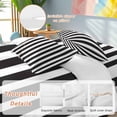 thumbnail image 3 of Black Striped Duvet Cover Set, Modern Farmhouse Black White Stripes Soft Duvet Cover Twin Size Bedding Set 4 Pieces, 1 Quiltcover and 2 Pillowcases with Zipper, 1 Bed Sheet for All Seasons, 3 of 9