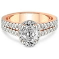 thumbnail image 4 of 4 Carat IGI Certified Oval Shape Lab Grown Diamond Engagement Ring | 14K Rose Gold |Luna Split Shank Halo Diamond Ring | FG-VS1-VS2 Quality Friendly Diamonds, 4 of 5