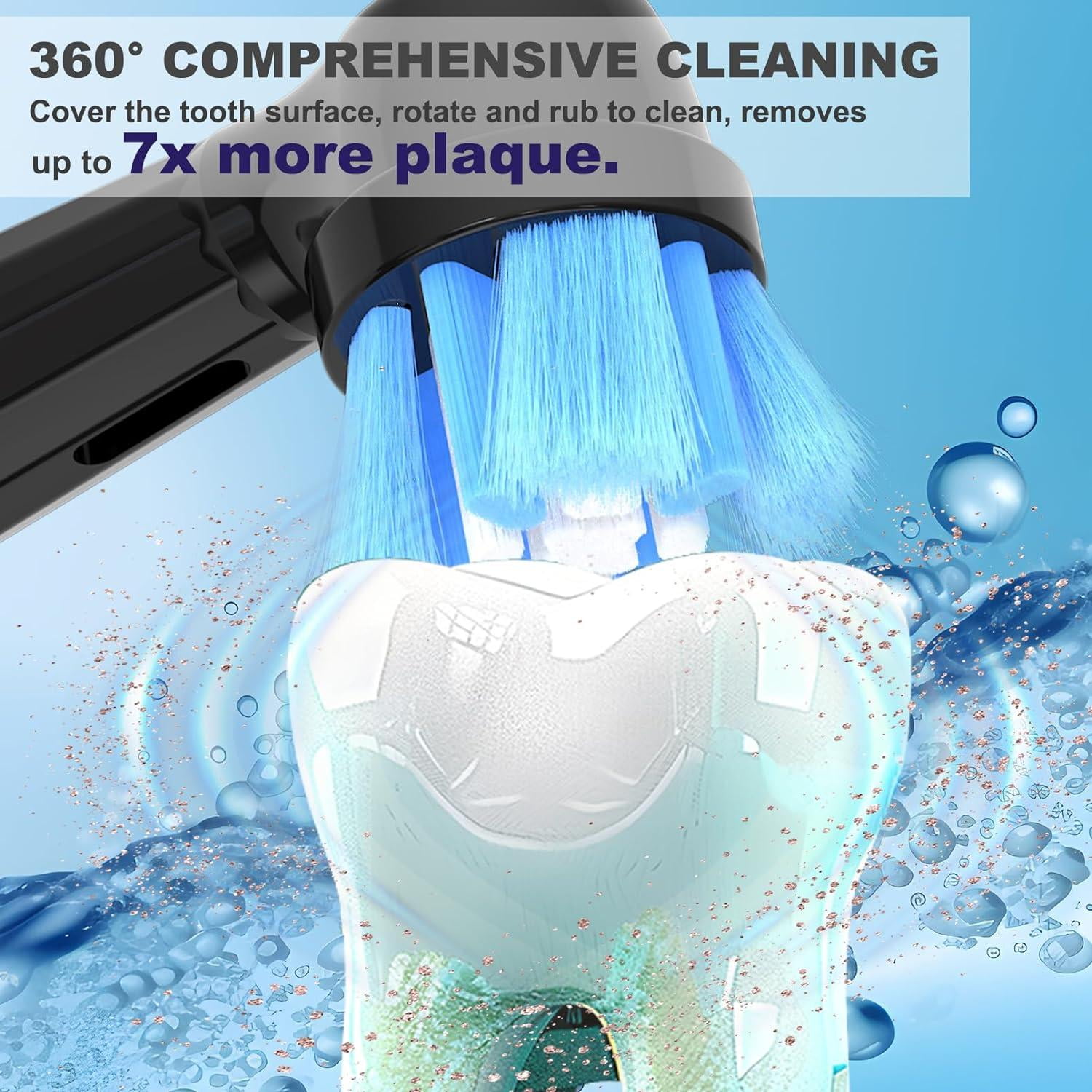 12PC Electric Toothbrush Heads Replacement for Oral-B iO Series , for Oral B iO 10 9 8 7 6 5 4 3 Series, Soft Bristles, Black