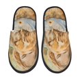 thumbnail image 1 of Balery Girl Hugging Dog Flowers Pantuflas de Casa de Felpa Silenciosas con Diseño Estampado, Zapatillas Cómodas Antideslizantes de Algodón para Interior-Medium, 1 of 8