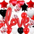 thumbnail image 2 of Globos De Látex De Confeti Con Cinta Para La Decoración De La Fiesta De Cumpleaños De La Boda Negro Rojo SM SunniMix Globo de San Valentín, 2 of 6