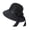 Black, variant on HONHUZH Summer Hats Womens Crochet Bucket Sun Hat With Bow Wide Brim Breathable Summer Beach Cap